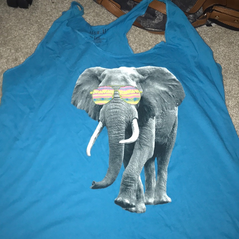 Blue elephant tank top